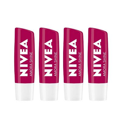 NIVEA Hidratante Labial Shine Kit com 4 unidades Amora