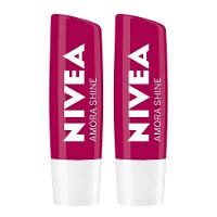 NIVEA Hidratante Labial Shine Kit com 2 unidades Amora - 1