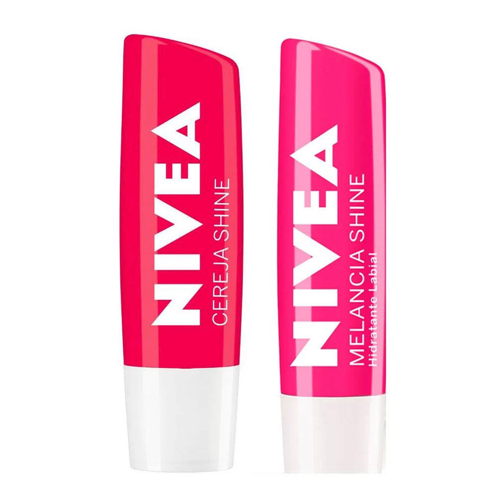 NIVEA Hidratante Labial Shine Kit com 2 unidades essencial - 1
