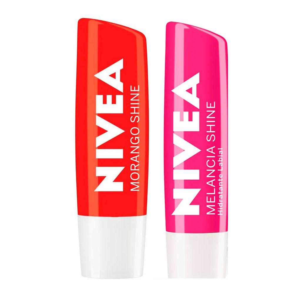NIVEA Hidratante Labial Shine Kit com 2 unidades - 1