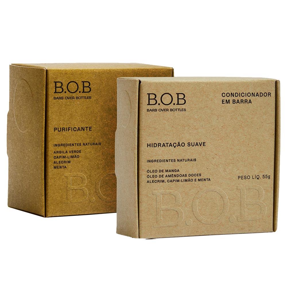 B.O.B Kit – Shampoo Purificante + Condicionador Hidratação Suave - 1