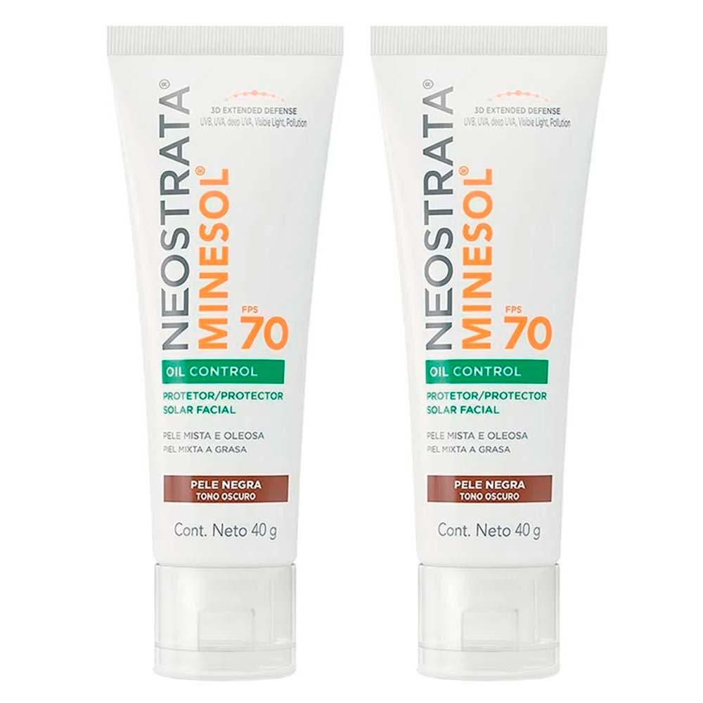 Neostrata Minesol Oil Control Kit com 2 Unidades – Protetor Solar Facial com Cor FPS70 – Negra 40g - 1