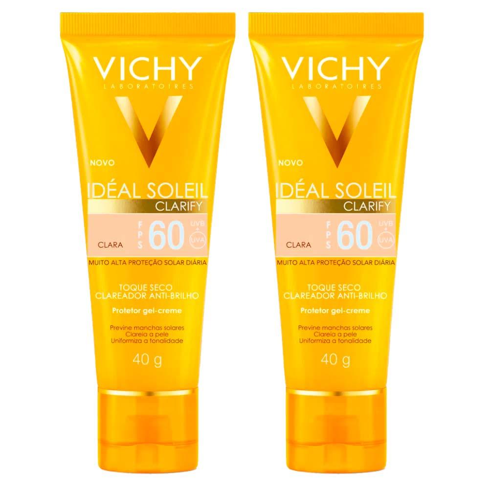 Vichy Idéal Soleil Clarify Kit com 2 Unidades – Protetor Solar Facial com Cor FPS60 - Clara - 1