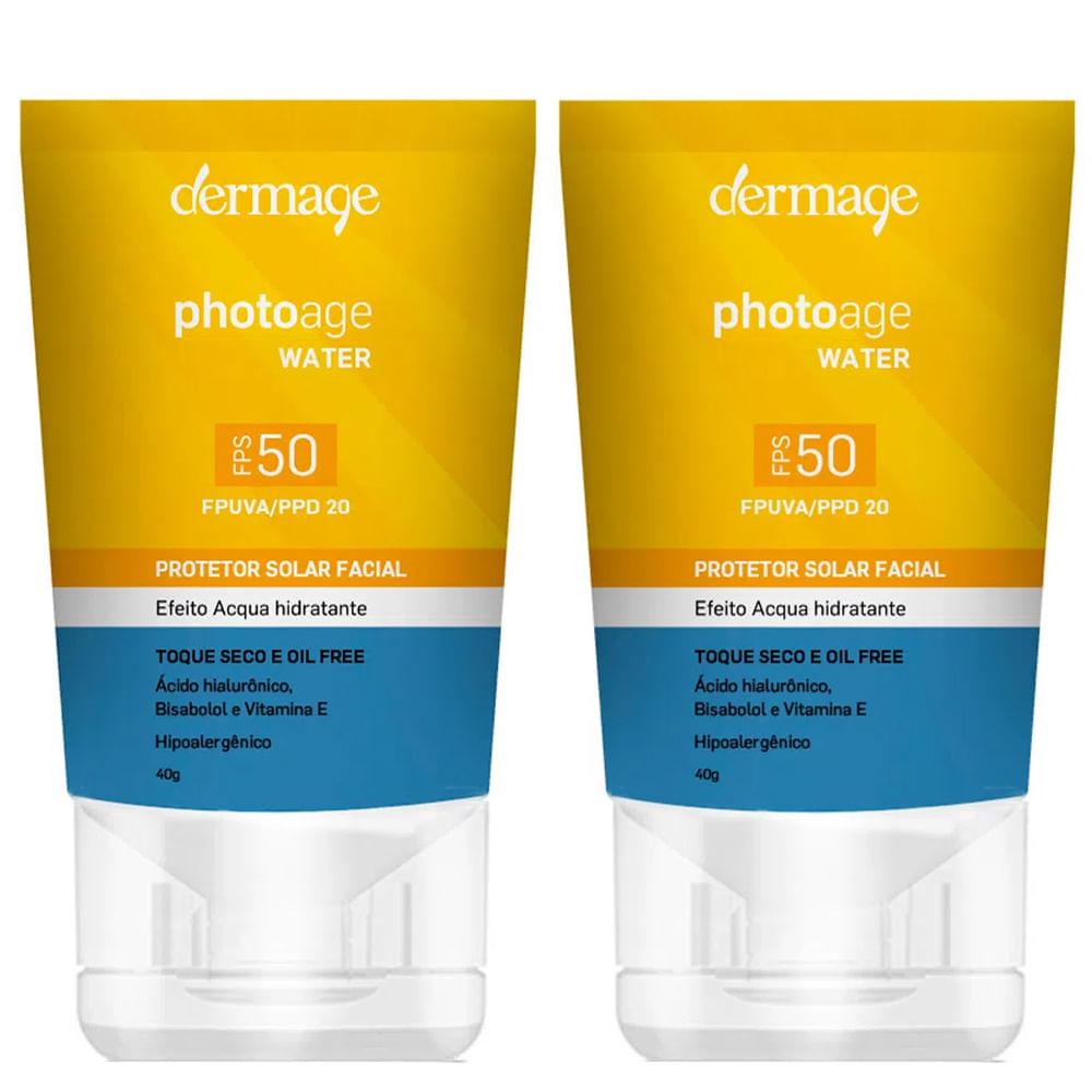 Dermage Photoage Water Kit com 2 Unidades – Protetor Solar Facial FPS50 – 40g - 1