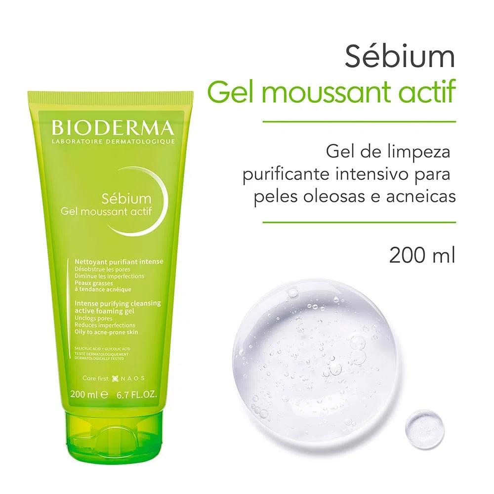 Bioderma Sébium Actif Kit com 2 Unidades - Gel de Limpeza Antioleosidade - 200ml - 2
