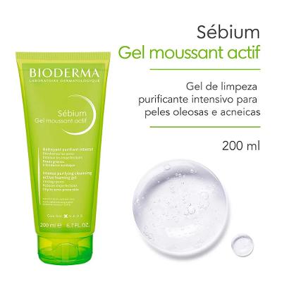 Bioderma Sébium Actif Kit com 2 Unidades - Gel de Limpeza Antioleosidade - 200ml