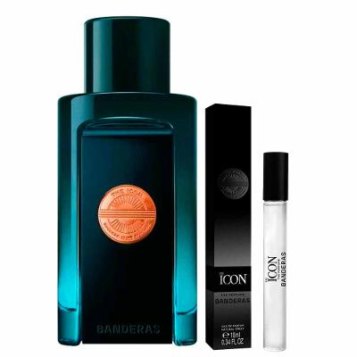 Banderas The Icon Attitude Kit - Perfume Masculino  - Eau de Parfum + Miniatura Eau de Parfum