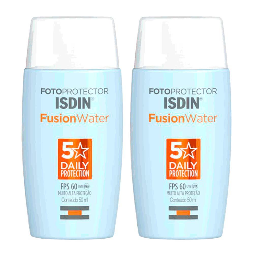 Isdin Fusion Water 5 Stars Kit com 2 Unidades – Protetor Solar Facial FPS60 – 50ml - 1