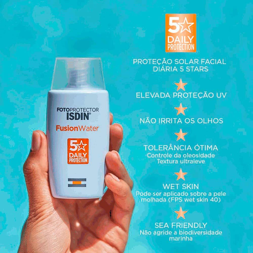 Isdin Fusion Water 5 Stars Kit com 2 Unidades – Protetor Solar Facial FPS60 – 50ml - 3