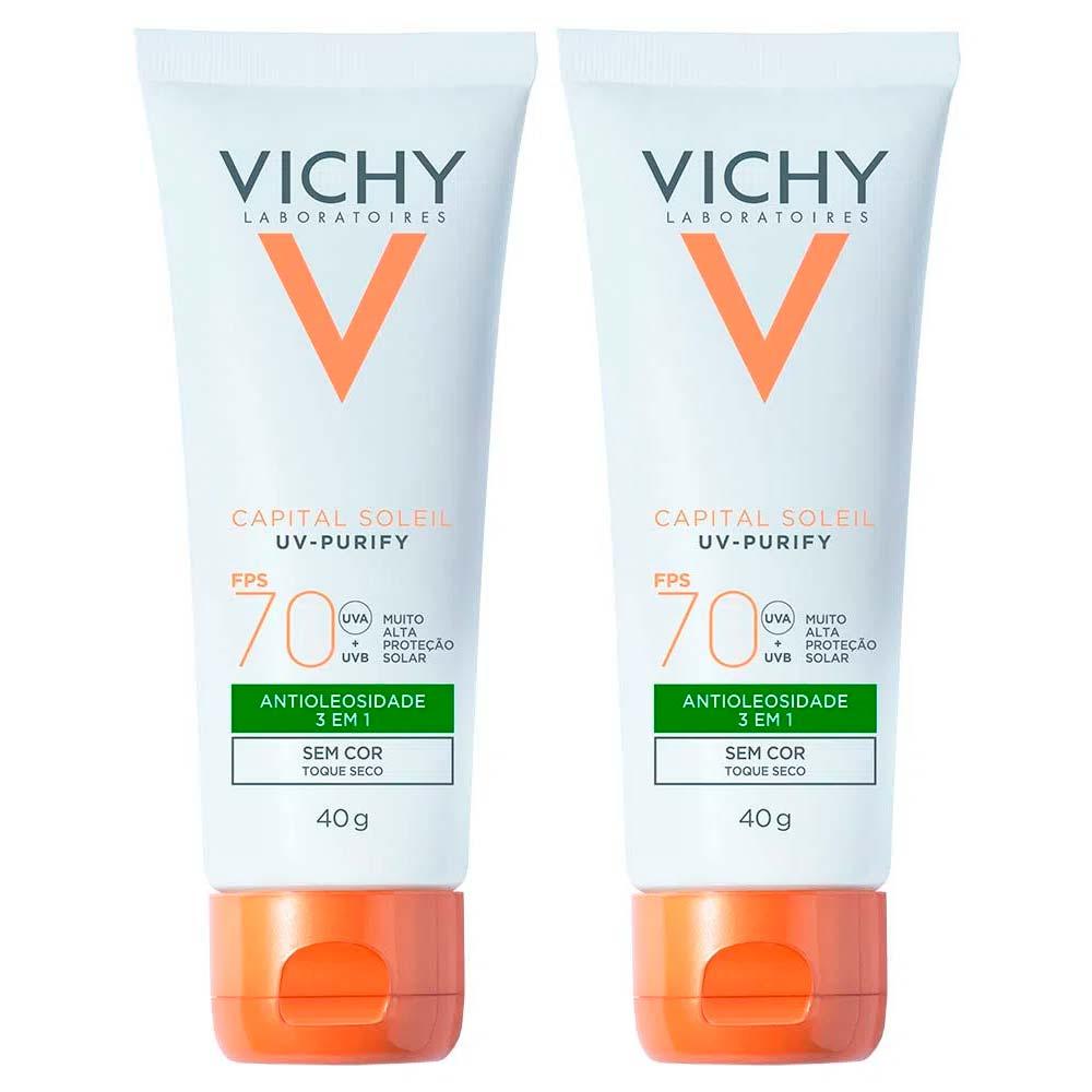Vichy Idéal Soleil Purify Kit com 2 Unidades – Protetor Solar Facial FPS70 – 40g - 1