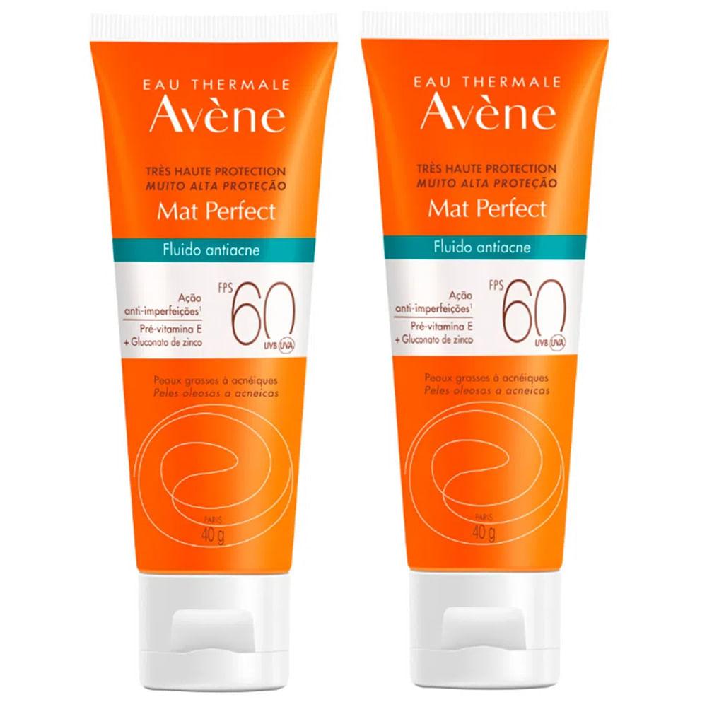 Avène Mat Perfect Fluido Kit com 2 Unidades – Protetor Solar Antiacne FPS60 – 40g - 1
