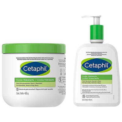 Cetaphil Kit – Loção Hidratante Pele Normal a Seca – 473ml + Creme Hidratante Pele Extremamente Seca – 453g