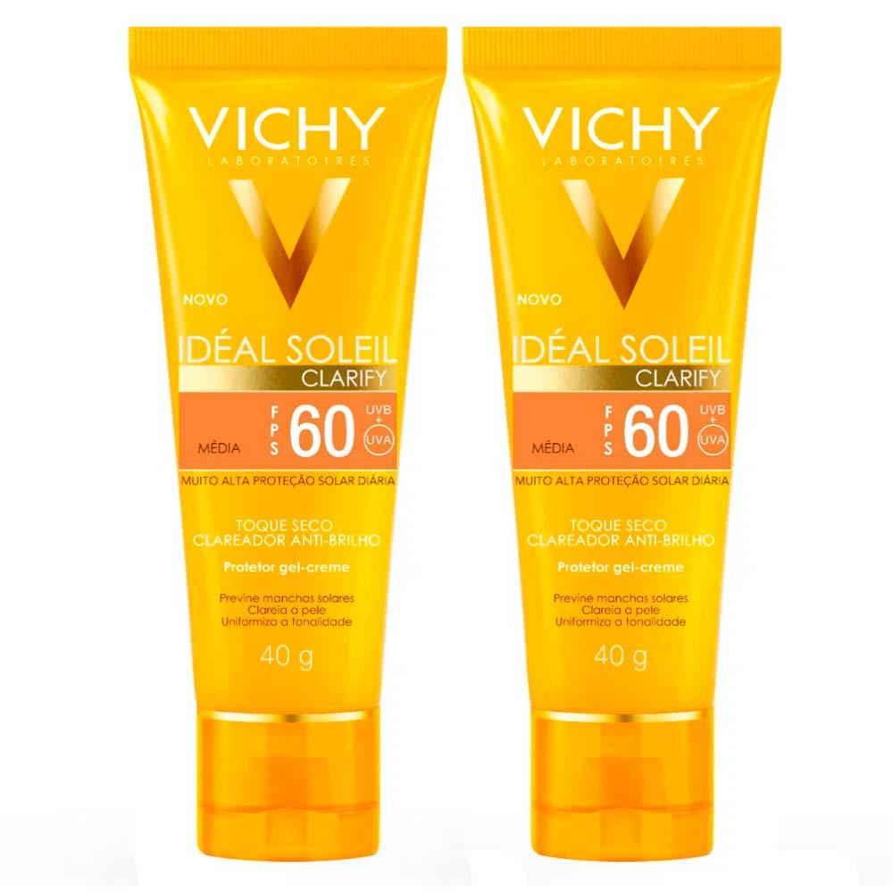 Vichy Idéal Soleil Clarify Kit com 2 Unidades – Protetor Solar Facial com Cor FPS60 - Médio - 1