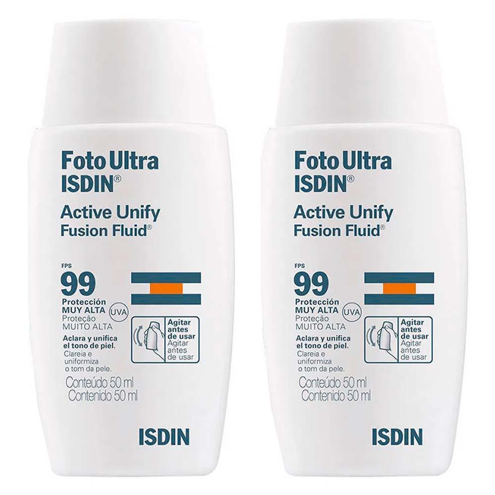 Isdin - FotoUltra Active Fluid FPS99 Kit Com 2 Clareadores Faciais Sem Cor - 1