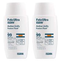 Isdin - FotoUltra Active Fluid FPS99 Kit Com 2 Clareadores Faciais Sem Cor - 1