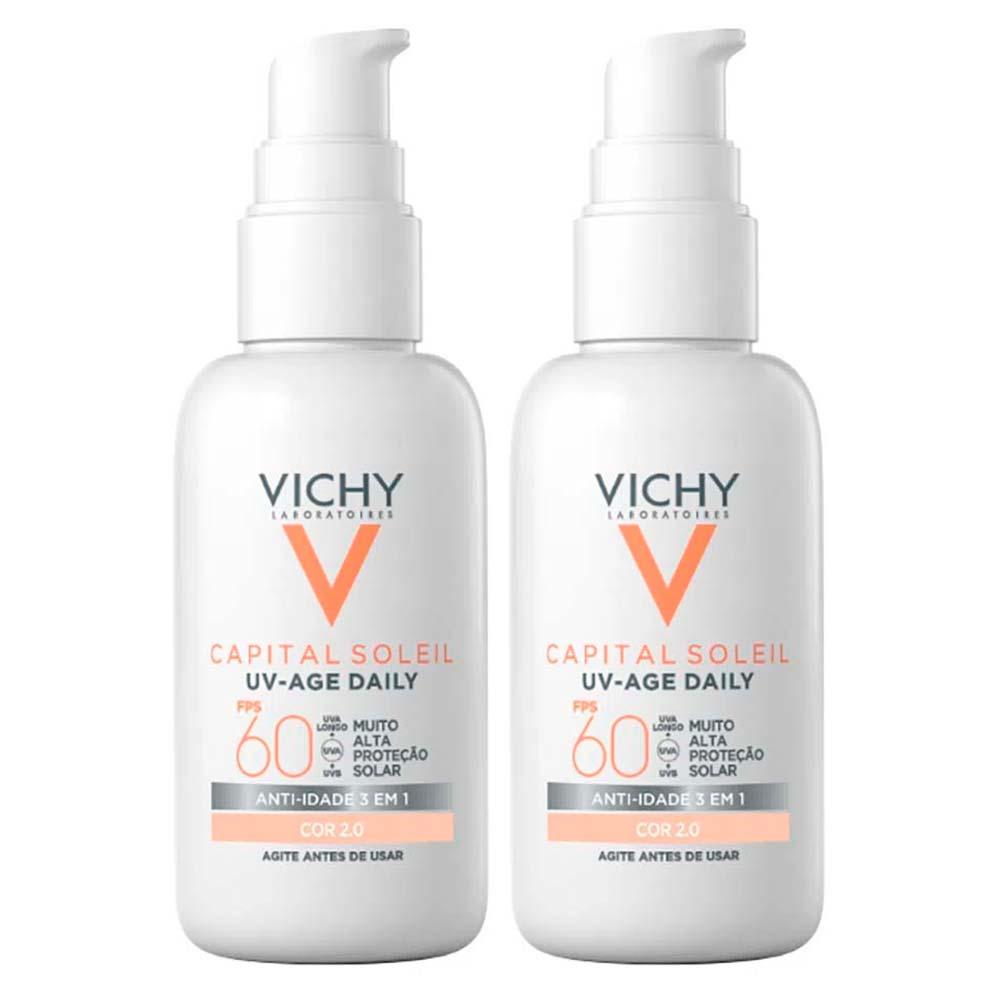 Vichy UV-Age Daily Kit com 2 Unidades – Protetor Solar Facial com Cor FPS60 – 2.0 - 1