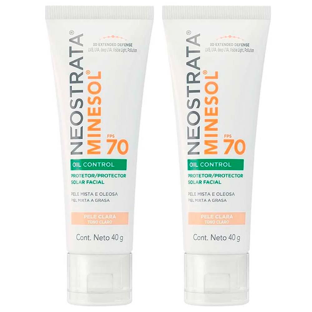 Neostrata Minesol Oil Control Kit com 2 Unidades – Protetor Solar Facial com Cor FPS70 – Clara 40g - 1
