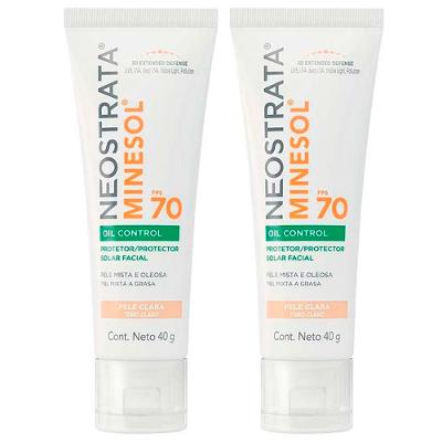 Neostrata Minesol Oil Control Kit com 2 Unidades – Protetor Solar Facial com Cor FPS70 – Clara 40g