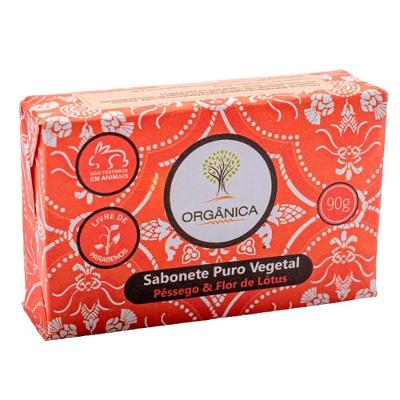 Sabonete Em Barra Vegetal Orgânica Pêssego e Flor de Lótus