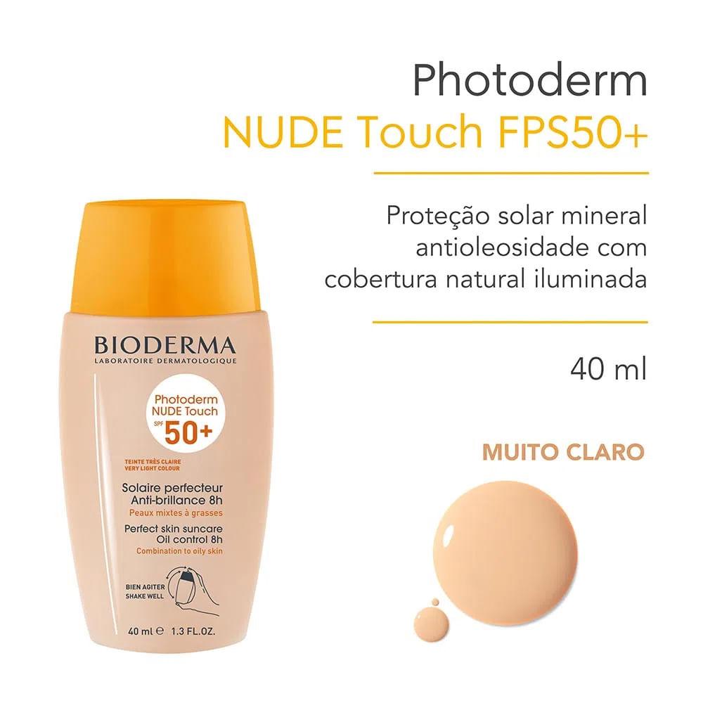Bioderma Photoderm Nude Touch Kit com 2 Unidades – Protetor Solar com Cor FPS50+ - Muito Claro 40ml - 4