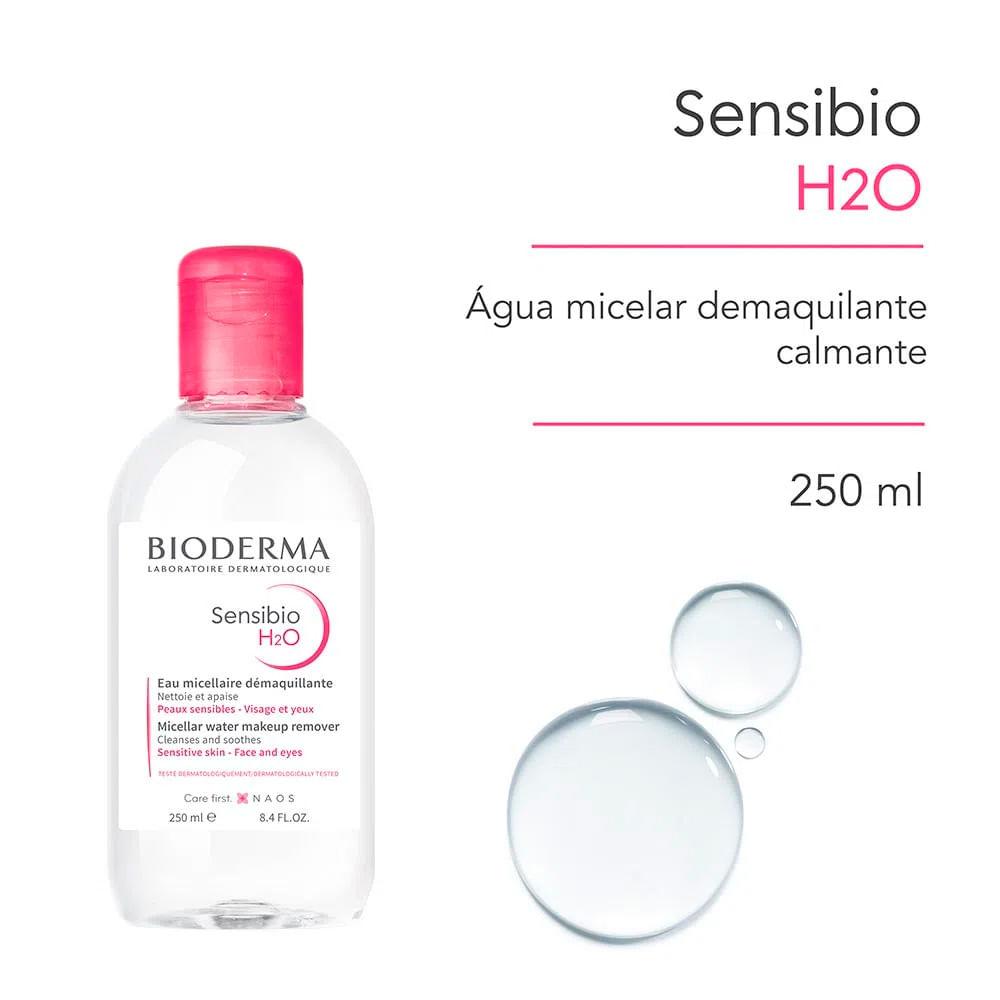 Bioderma Kit – Água Micelar Bifásica para Olhos e Lábios Sensibio H2O Eye 125ml + Água Micelar Calmante Sensibio H2O Solution Micellaire 250ml - 2
