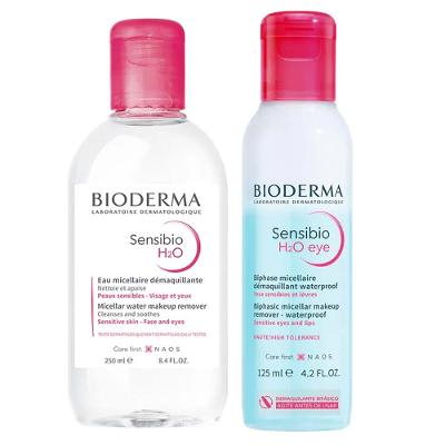 Bioderma Kit – Água Micelar Bifásica para Olhos e Lábios Sensibio H2O Eye 125ml + Água Micelar Calmante Sensibio H2O Solution Micellaire 250ml
