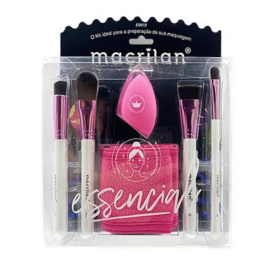 Macrilan Essencial Kit 4 Pincéis 1 Faixa de Cabelo 1 Esponja
