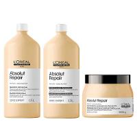 L'Oréal Professionnel Absolut Repair Gold Quinoa + Protein Kit – Shampoo + Máscara de Tratamento + Condicionador - 1