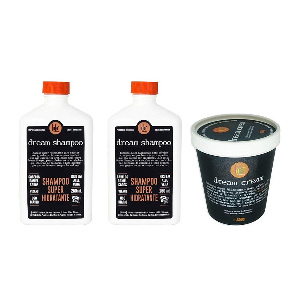 Lola Cosmetics Dream Cream Kit – Duas unidades de shampoos + Máscara Capilar - 1