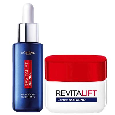 L’Oréal Paris Revitalift Kit – Sérum Facial Antirrugas Noturno Retinol 30ml + Creme Facial Anti-Idade Noturno Pro-Retinol 49g