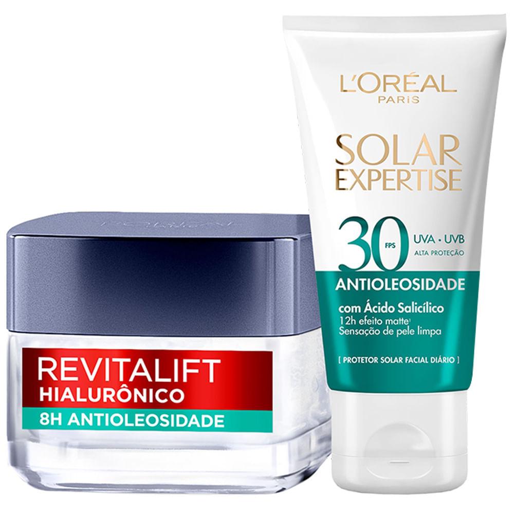 L’Oréal Paris Antioleosidade Kit – Gel Creme Revitalift Hialurônico 50ml + Protetor Solar Solar Expertise FPS30 40g - 1
