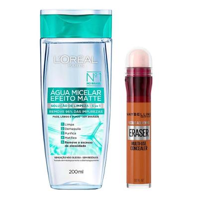 L’Oréal Paris + Maybelline Kit - Água Micelar Efeito Matte + Corretivo Líquido Hazelnut