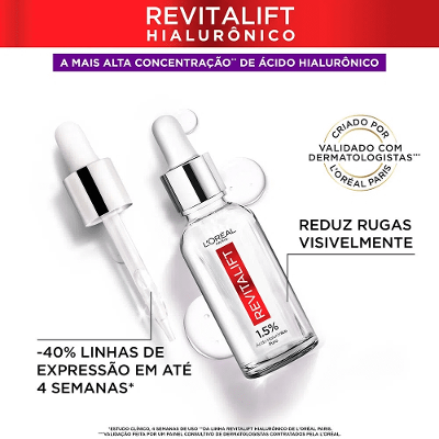 L’Oréal Paris Revitalift Hialurônico Kit - Gel Oil Control 80g + Gel Creme Hidratante Oil Control 50ml + Sérum Preenchedor Anti Idade 15ml