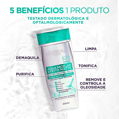 L’Oréal Paris Kit - Água Micelar Efeito Matte 200ml + Gel de Limpeza 150g + Gel Creme Hidratante 50ml + Sérum Preenchedor 15ml