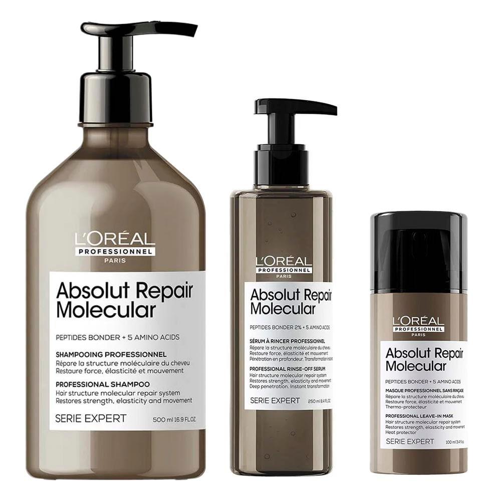 L'Oreal Professionnel Absolut Repair Molecular Kit – Leave-in + Sérum + Shampoo - 1