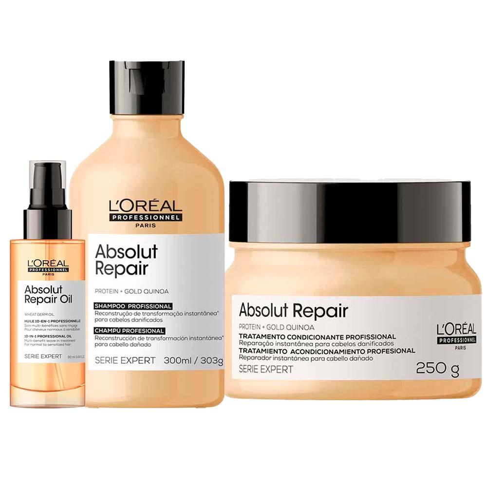 L'Oréal Professionnel Absolut Repair Kit Shampo + Máscara + Óleo - 1