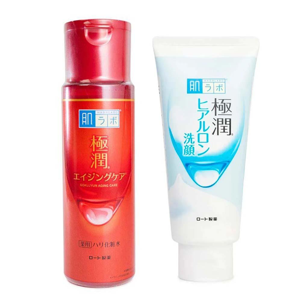 Hada Labo Kit – Sabonete Hidratante Facial Gokujyun Face Wash100g + Loção Hidratante Anti-idade Gokujyun Alpha Lotion 170ml - 1