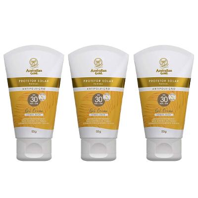 Australian Gold Antipoluição Kit Com 3 Protetores Faciais FPS 30