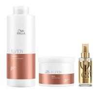 Wella Professionals Fusion Kit – Shampoo + Máscara + Óleo Smoothening - 1