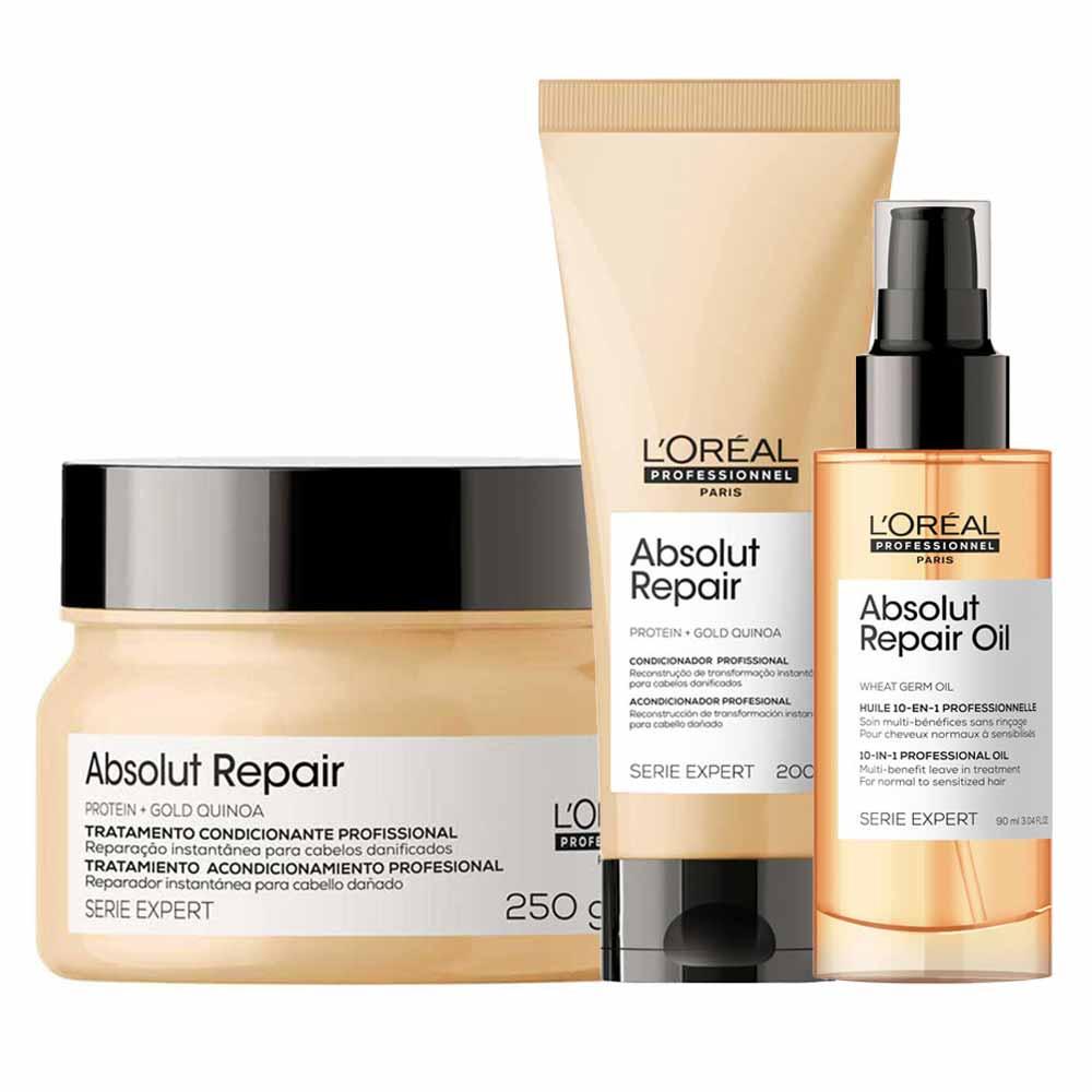 L'Oréal Professionnel Absolut Repair Kit Condicionador + Máscara + Óleo - 1