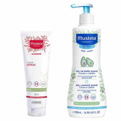 Mustela Kit - Creme para Estrias 250ml + Gel Lavante para Corpo e Cabelo 500ml