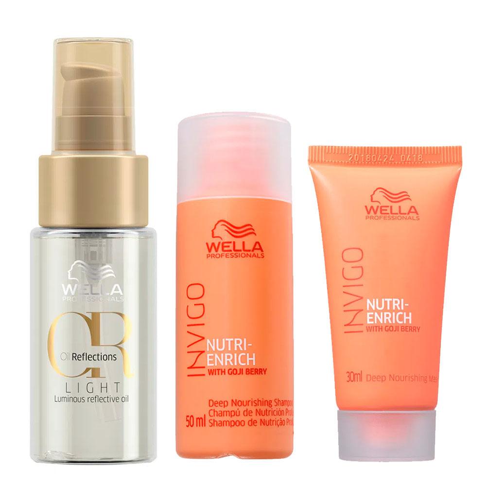 Wella Professionals Invigo Kit - Shampoo + Máscara + Óleo Oil Reflection Light - 1