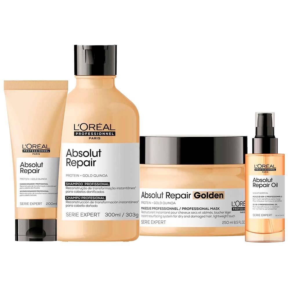 L'Oréal Professionnel Absolut Repair Kit Shampoo + Condicionador + Máscara Light+ Óleo - 1