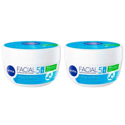 NIVEA Kit com 2 Unidades – Creme Hidratante Facial Nutritivo 100g