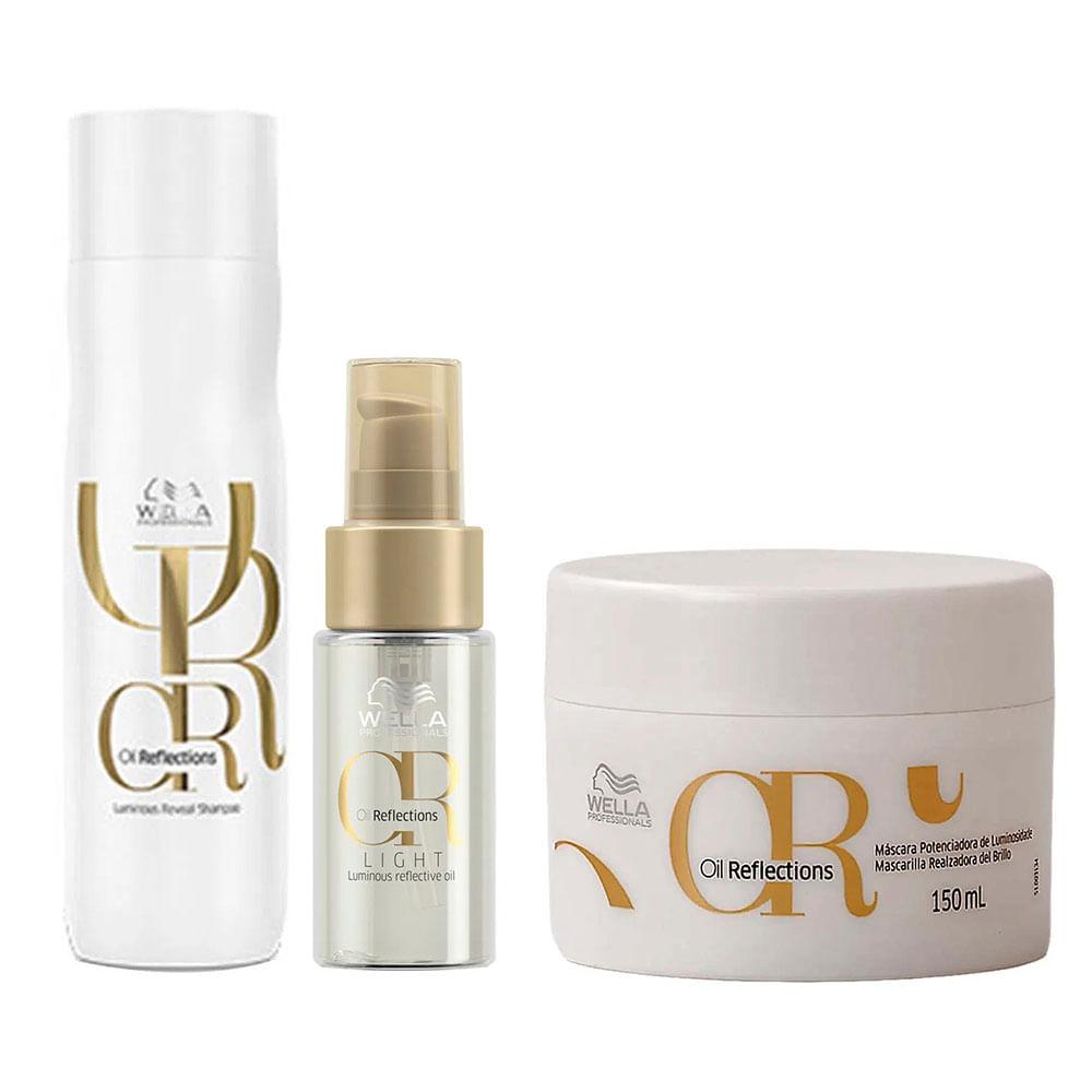 Wella Professionals Oil Reflections Kit – Shampoo + Máscara + Óleo Light - 1