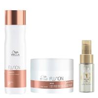 Wella Professionals Fusion Kit – Shampoo + Máscara + Óleo Capilar - 1