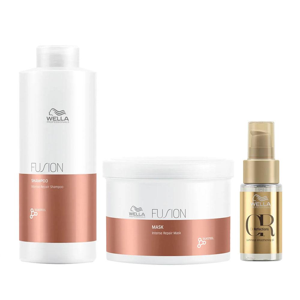 Wella Professionals Fusion Kit – Shampoo + Máscara + Óleo - 1