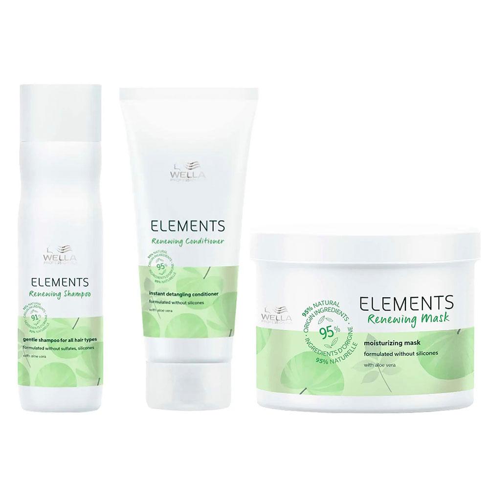 Wella Professionals Elements Renewing Kit – Shampoo + Máscara + Condicionador - 1