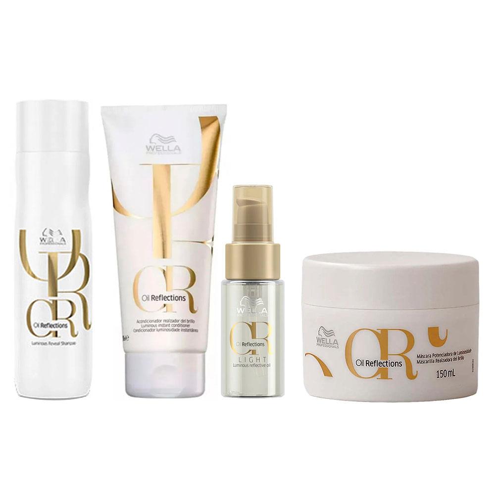 Wella Professionals Oil Reflections Kit – Shampoo + Condicionador + Máscara + Óleo Capilar - 1