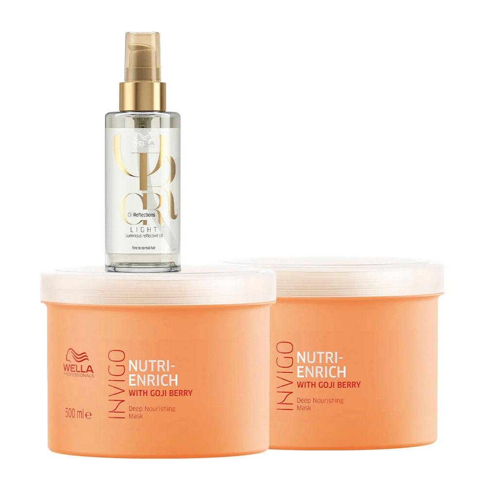Wella Professionals Invigo Nutri-Enrich Kit – Com Duas Máscaras + Óleo Capilar Light - 1